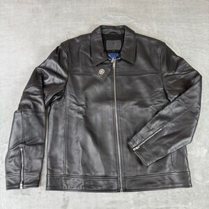 Cadogan Leather Bomber Jacket Mens XL Black Napa Lambskin Leather New NWT
